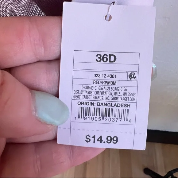 Auden Burgundy Sheer Bra - Picture 3 of 6